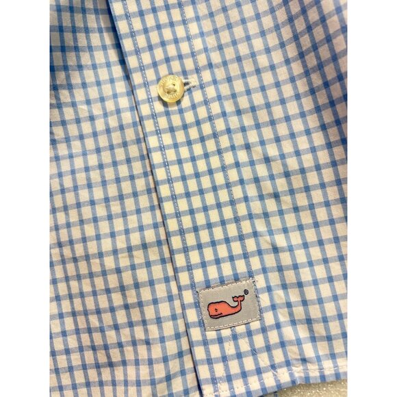 Vineyard Vines Mens Classic Fit Murray Shirt Light Blue White Gingham Large - Picture 5 of 5